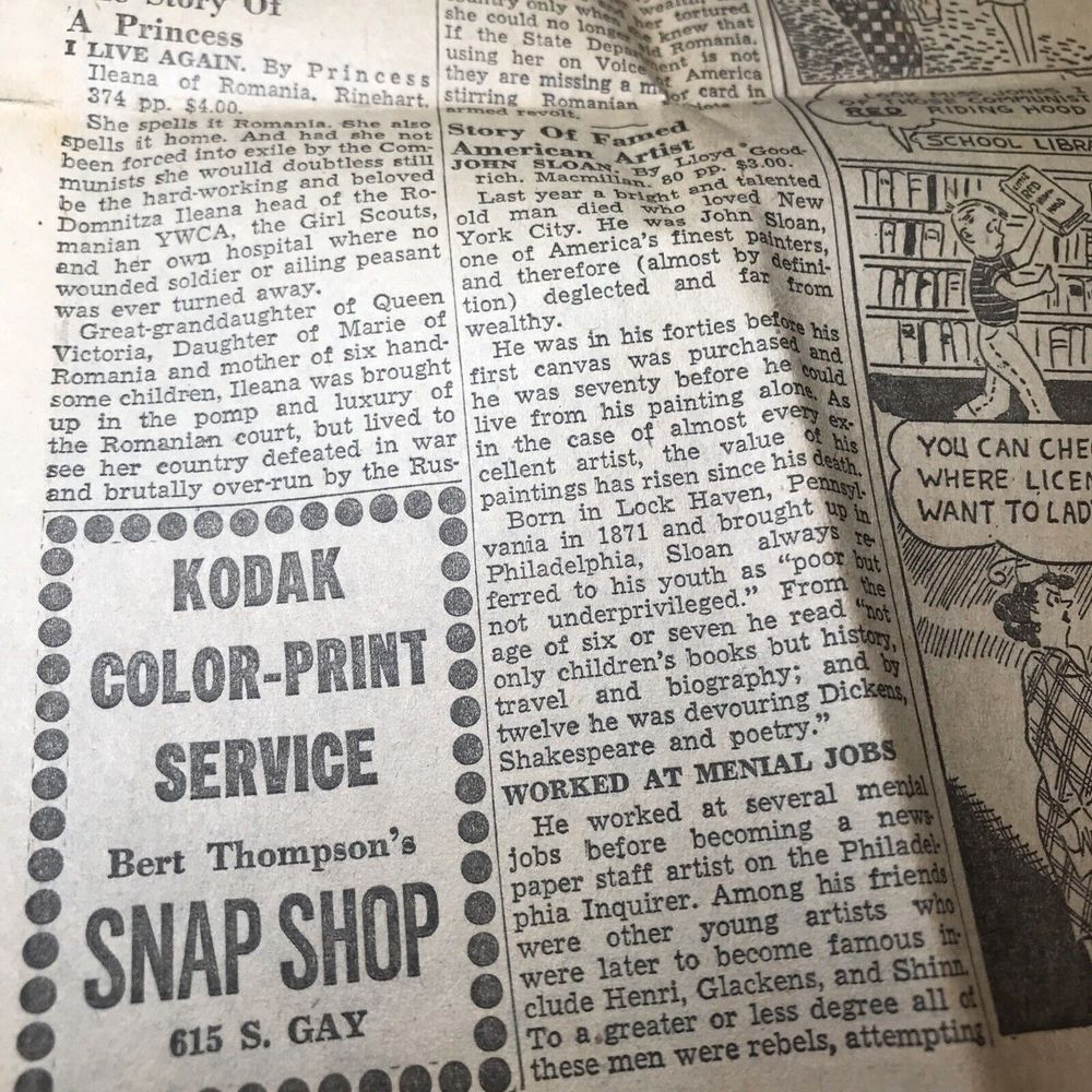 Vintage The Knoxville Journal March 9 1952 Sunday Ephemera‎ Memorabilia Souvenir - Picture 10 of 15